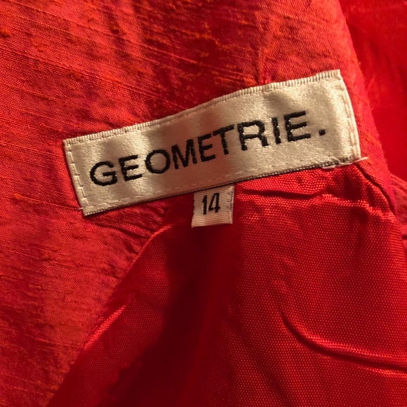 Vintage Raw Silk Blend Geometrie Dresses - Picture 9 of 10